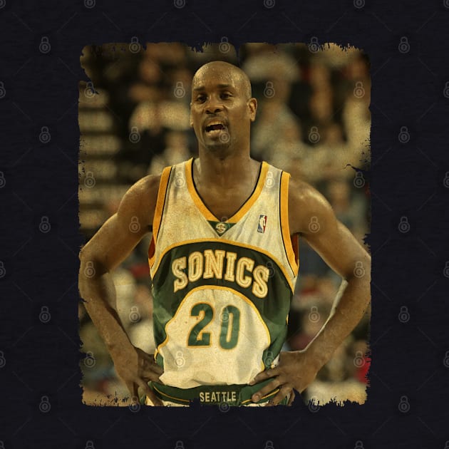 Gary Payton - Vintage Design Of Basketball by JULIAN AKBAR PROJECT